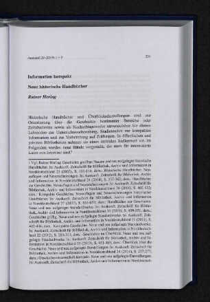 Informationen kompakt : Neue historische Handbücher