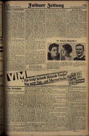 Zweite Ausgabe vom Donnerstag, den 29. Mai 1930.