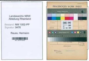 Entnazifizierung Hermann Reuss , geb. 24.04.1882 (Sekretaer)