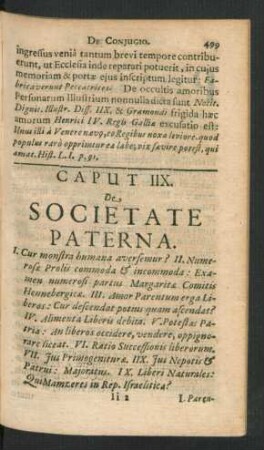Caput IIX. De Societate Paterna.