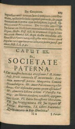 Caput IIX. De Societate Paterna.