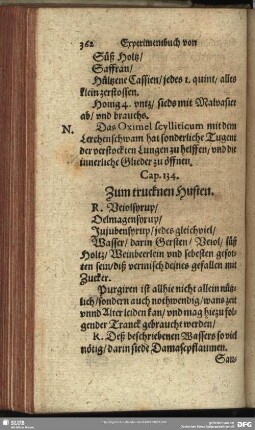 Cap. 134. Zum trucknen Husten