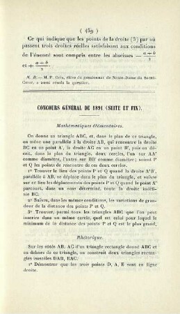 Concours général de 1891 (suite et fin).