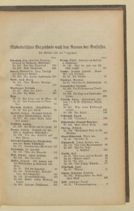 Alphabetisches Verzeichnis nach den Namen der Verfasser