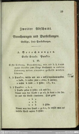 Zweiter Abschnitt. Berechnungen und Darstellungen