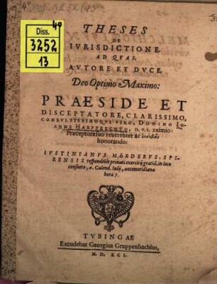 Theses de iurisdictione