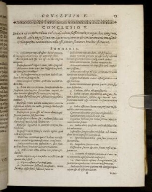 Conclusio V. Indicia inquirendum vel accusandum sufficientia, temporibus congruis [...]