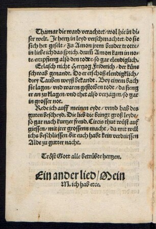 Ein ander lied/ Mein || M. ich hab etce. ||