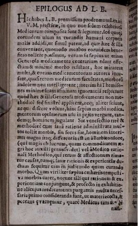 Epilogus Ad L. B.; Nota