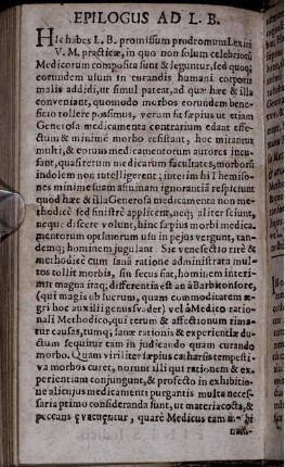 Epilogus Ad L. B.; Nota