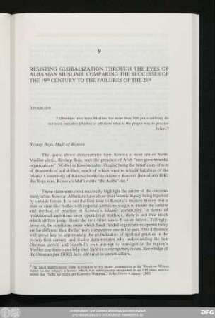 9 Resisting Globalization Through The Eyes Of Albanian Muslims: Comparing The Successes Of The 19th Century To The Failures Of The 21st