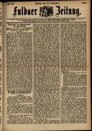Ausgabe vom Freitag, den 14. September 1888.