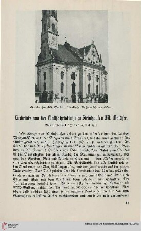 42: Eindrücke aus der Wallfahrtskirche zu Steinhausen OA. Waldsee