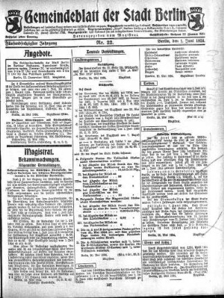 1924,22: Nr. 22, 1. Juni 1924