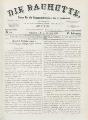 No. 16. Frankfurt a. M., den 16. April 1904. 47. Jahrgang.