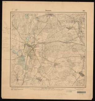 Kleinsiedlung, Drossen: Konzeptionelle Skizzen auf Messtischkarte, Teilblatt 1917 1:25 000