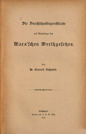 Die Durchschnittsprofitrate auf Grundlage des Marx'schen Werthgesetzes