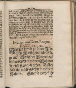 Evangelium Dom. Rogate Joh. XVI, 24. - 30.