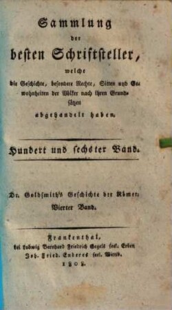 Geschichte der Römer : von Erbauung der Stadt Rom bis auf den Untergang des abendländischen Kaiserthums, 4