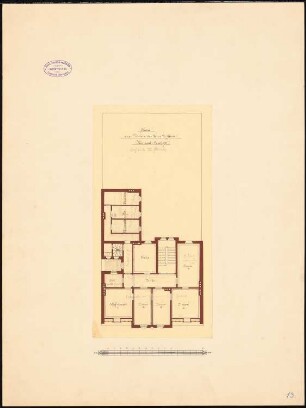 Wohnhaus Dofflein, Mainz: Grundriss Mansardengeschoss, zugleich 3. Obergeschoss 1:100