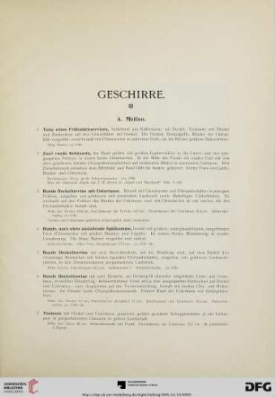 Geschirre (Nr. 1-49)