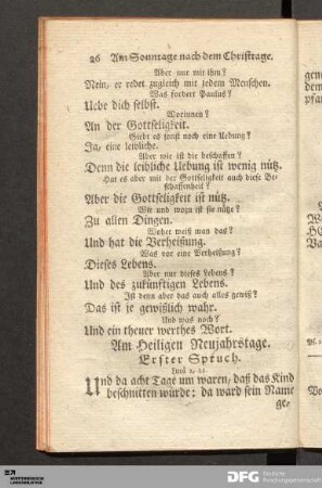 Am Heiligen Neujahrstage.