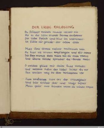 Der Liebe Erloesung : [SW XV: h1]; [SW XV, S. 11/128-129]