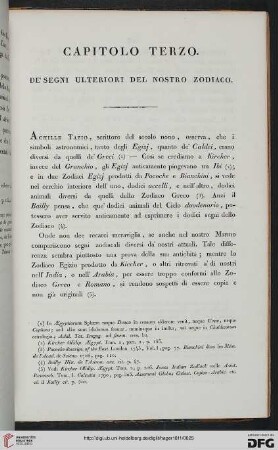 Capitolo terzo: De'segni ulteriori del nostro zodiaco