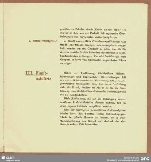 III. Kunstindustrie