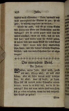Der neunzehnte Brief. An Julien. - Der einundzwanzigste Brief. An Julien.