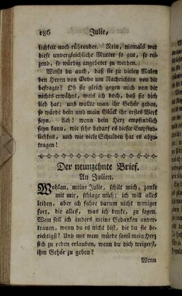Der neunzehnte Brief. An Julien. - Der einundzwanzigste Brief. An Julien.
