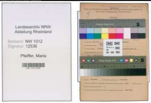 Entnazifizierung Maria Pfeiffer , geb. 27.09.1899 ()