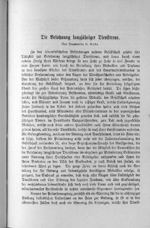 Die Belohnung langjähriger Diensttreue.