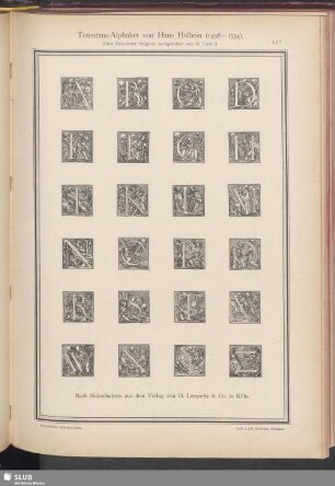 Totentanz-Alphabet von Hans Holbein, Nachbildung