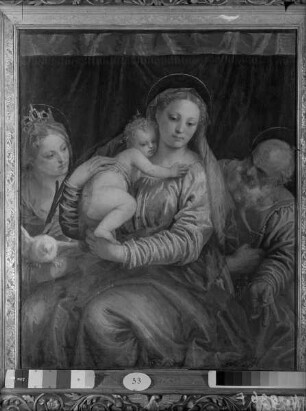 Madonna mit Kind zwischen zwei Heiligen