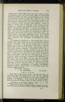 Jacob Grimm an August Wilhelm von Schlegel, Göttingen, 17.09.1833