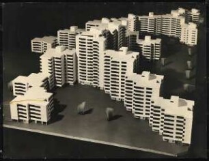 Märkisches Viertel, Wilhelmsruher Damm, Finsterwalder Straße, Berlin-Reinickendorf: Gesamtmodell von Norden