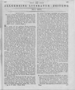 Grossheim, E. L.: Lehrbuch der operativen Chirurgie. T. 1. Berlin: Enslin 1830