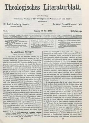 105-107 Zur "dialektischen Theologie"