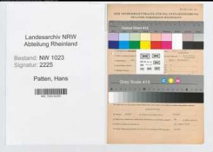 Entnazifizierung Hans Patten , geb. 20.06.1898 (Angestellter)