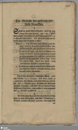 Cur-Methode bey ausbrechender Vieh-Kranckheit