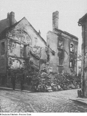 Bautzen, Heringsgasse 23. Ruine des Wohnhauses (um 1750). Straßenansicht
