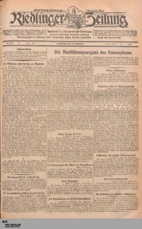 Riedlinger Zeitung : Tag- und Anzeigeblatt für den Bezirk Riedlingen