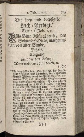 Die drey und dreysigste Leich-Predigt.