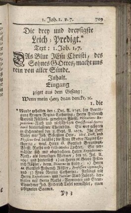 Die drey und dreysigste Leich-Predigt.