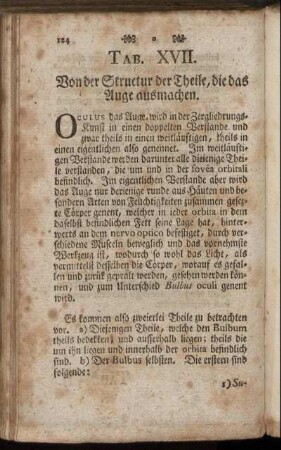 Tab. XVII. Von der Structur der Theile, die das Auge ausmachen.