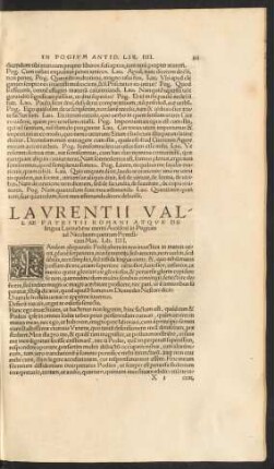 Laurentii Vallae ... Lib. IIII.