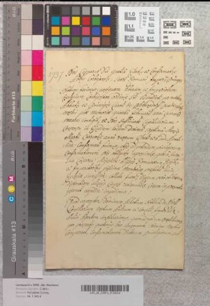 Kaspar, Abt zu Corvey, beauftragt seinen Hofrat Achetius von Klerff mit der Erlangung der kaiserlichen Bestätigung der Privilegien der Abtei Corvey.
