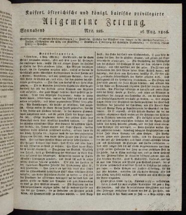 909-972, Nr. 228-243: 16.-31. August 1806