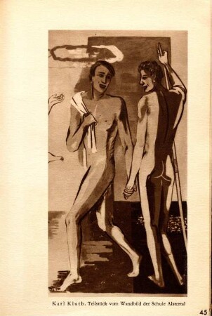 Karl Kluth. Teilstück vom Wandbild der Schule Alstertal